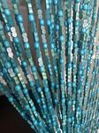 BeadedString™ Wood Bamboo Beaded Curtain-45 Strands-77 High-35.5" Wide-Bohemian Door Beads-SunshineBL (Blue, 35.5" Wide)