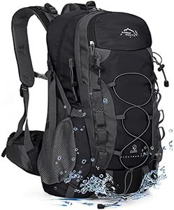 INOXTO lightweight Hiking Backpack 35L/40L Hiking Daypack with Waterproof Rain Cover Camping Backpack for Travel Camping Outdoor for Men and Women (35L Black)