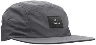 Tillak Wallowa Camp Hat, Lightweight Nylon 5 Panel Cap with Snap Closure, Basalt Grey, One Size