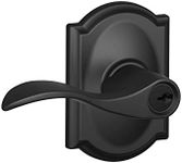 SCHLAGE Accent Lever with Camelot Trim Keyed Entry Lock in Matte Black - F51A Acc 622 CAM