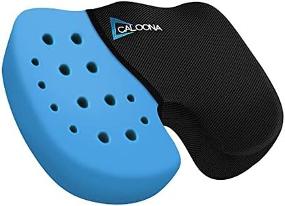 CALOONA Gel Infused Memory Foam Seat Cushion - Orthopedic Pillow for Back Support, Sciatica Pain Relief, Coccyx, Tailbone, Gaming, Wheelchair- Ergonomic Office Desk Chair, Car Seat Cushion & Travel.