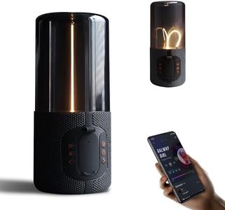 AUGE LIGHT Minimalist Table Lamp with Bluetooth Speaker, Unique Cordless Lamp Cool LED Lighting, Rechargeable Modern Desk Lamp with Touch Control, Portable Beside Lamp, Gift for Him/Her/Dad/Mom