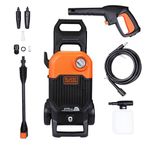 Black + Decker Bepw2200 2000W 2175 Psi 150 Bar Pressure Washer for Car, Bike, Home & Garden Cleaning Use with Multiple Accessories Included, 1 Year Warranty, Orange & Black