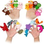 Sealive 20-PCS Finger Puppets for Toddlers Story Time - Soft Velvet Forest & Marine Animals - Perfect for Role Playing, Classroom Learning, Party Favors, Travel, Therapy, Imagination Building