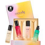 Moody Premium Perfume Gift Set for Women | Eau De Parfum | Long Lasting EDP Fragrance Scent Up To 8 Hours | Birthday Gift for Women | Strawberry, Tropical Vanilla Perfume Gift for Women Pack of 4x20ml