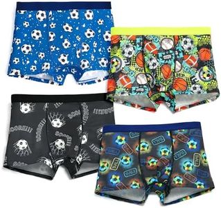 GRPSKCOS Boys Underwear, 4 Pack Youth Boxer Shorts Soft Boxers 8 Years