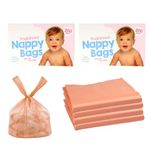 400 Coloured Nappy Bags with Tie Handles, Fragranced for Eliminating Odours, Durable and Leak-proof, Light-weight and Perfect for Babies Travel Bags (400 Nappy Bags)