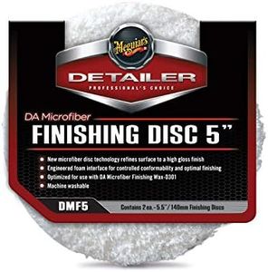 Meguiar's DA Microfibre Finishing Disc - Microfibre Buffing Pad with Microfibre Disc Technology - Microfibre Detailing Pad for Car Cutting, Buffing, Waxing and Polishing - 5.5in / 140mm - Twin Pack