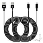 2 Pack 16.4FT Extension Charging Cable and Data Sync Cord for PS4/Xbox One Controllers,Neos SmartCam,Android,USB to Micro USB Power Cable for WyzeCam,YI Camera,NestCam Indoor,Oculus Go etc.Black