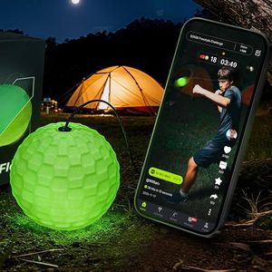 GlowFlex™ Reflex Ball with Counter App, Glow-in-the-Dark | TekXYZ® Online Community for Boxing Ball, Ideal for Coordination, Stress Relief, Home Workouts & Fitness | Stocking Stuffer Gift for All Ages