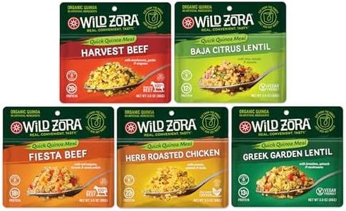 Wild Zora Organic Quinoa Bowls - Quick Prepared Meals, Instant Tasty Bowls, Pantry Staples Gluten-Free Meal with Lentils Plus 10g Olive Oil Packet - Variety (5-Pack)