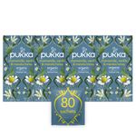 Pukka Herbs | Chamomile, Vanilla and Manuka Honey Organic Herbal Tea Box | Infusion With Licorice & Fennel | Perfect For Calming | Caffeine Free | 4 Packs | 80 Plant Based Biodegradable Tea Bags