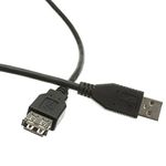 CableWholesale 1-Feet USB Type A Male/Type A Female Extension Cable 2.0 Version (10U2-02101EBK)