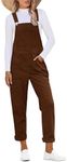 luvamia Corduroy Overalls for Women Adjustable Straps Fashion Bib Brown Overalls For Women Loose Overalls For Women Casual Friar Brown Womens Overalls Loose Fit Size X-Small Fits Size 0 / Size 2