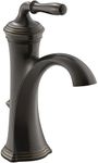 KOHLER Devonshire K-193-4-2BZ Single Handle Single Hole or Centerset Bathroom Faucet with Metal Drain Assembly in Oil-Rubbed Bronze