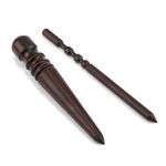 2pcs Leather Edge Burnishing Working Tool, 2 Styles Leather Edge Slicker Round-Head Leather Burnisher Bits Edge Polisher Tool for Leather Craft Hand Making