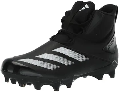 adidas Unisex Adizero Chaos American Football Sneaker, Black/White/Black, 10.5 US Men