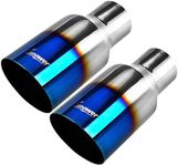 Upower Blue Burnt Exhaust Tip 2.5" Inlet 4" Outlet 9" Long 2 1/2" to 4" Exhaust Tailpipe Weld on Single Wall Slant Cut 304 Stainless Steel (2PCS)