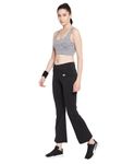 Clovia Women's Comfort-Fit High Waist Flared Yoga Pants (AB0090A13_Black_XXL)