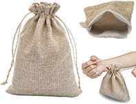 Burlap Bags, 20 Packs 8”x12” Drawstring Pouch Candy Gift Burlap Bag Linen Pockets for Wedding Party Birthday Party Thanksgiving Halloween Christmas New Year Valentine's Day (8”x12”)