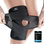 Knee Support with Side Stabilizers, Adjustable Knee Brace for Men/Women, Compression knee Brace Support for ligament damage,arthritis,meniscus tear, ACL,MCL,Knee Pain Relief,Running,Sports