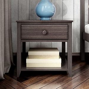 Max & Lily Nightstand with Drawer and Shelf, Clay