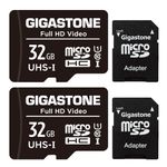 Gigastone 32GB 2-Pack Micro SD Card with Adapter, U1 C10 Full HD, SDHC UHS-I Memory Card