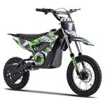 Funbikes MX1000 1000w 36v Lithium Green Electric Kids Dirt Bike – 62cm Seat Height, 3-Speed, CE/UKCA Approved, Boxed & Partially Assembled
