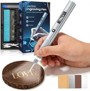 Vanlgs Engraving Pen for Metal, Wood, Glass, Plastic, Cordless DIY Etching Tool with LED Light, 5 Variable Speed, Rechargeable 31Bits Craft Kit Gifts for Teens Adults Beginners (Sliver)