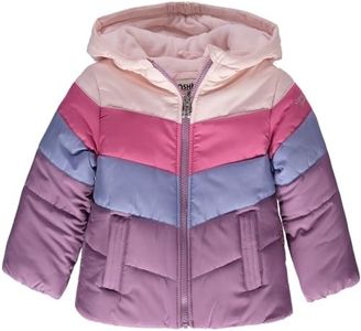 OshKosh B'Gosh Girls' Perfect Colorblocked Heavyweight Jacket Coat (18 Months, Purple/Colorblock), Purple/Colorblock, 18 Months