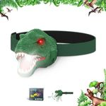 Dysaim Dinosaur Headlamp for Kids Flashlight Outdoor Camping Gear LED Reading Head lamp, Hiking Accessories Headlight for Kids or Adults, Dinosaur Toys HeadLamps Ideal Gift for Birthday, Xmas