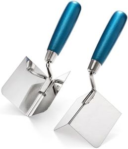Peohud 2 Pieces Drywall Corner Tool Set, Inside and Outside Corner Knife, Stainless Steel Corner Trowel, Concrete Finishing Tool for Plastering Bricklaying Corner Finishing Work