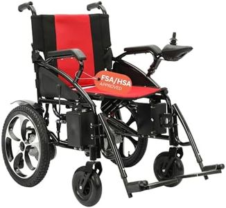 Alton All Terrain Heavy Duty Powerful Dual Motor Foldable Electric Wheelchair Motorized Power Wheelchairs Silla de Ruedas Electrica para Adultos. Supports up to 265 lbs - Weight 99 lbs (Red)