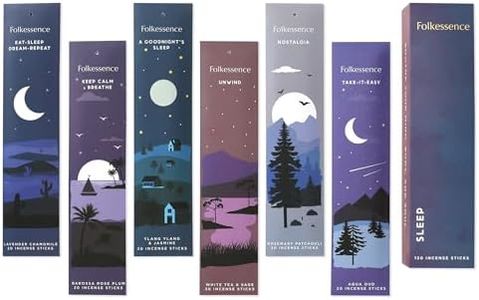 Folkulture Incense Sticks (120 Sticks) | Set of 6 Premium, Deep Sleep, Calm Incense - Night Relaxation | No Charcoal, Organic, Non Toxic, 45 Mins Burning Lavender, Rosemary Insence-Sticks Aromatherapy