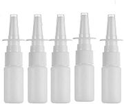 20ML White Empty Plastic Nasal Spray Bottles Pump Sprayer Mist Nose Spray Refillable Bottle For Saline Water Wash Applications Pack of 5