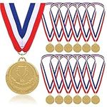 STHGDONA Gold Medals for Children, 12 Pack Winner Medals Award Medal with Neck Ribbons for Sports, Competitions, Party, Spelling Bees, Olympic Style, 2 Inches