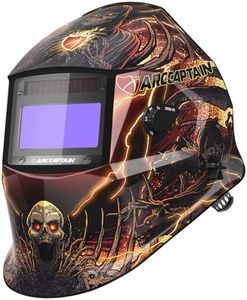 ARCCAPTAIN Welding Helmet Auto Darkening, 1/1/1/1 True Color Welding Hood, 4 Arc Sensor 1/25000s Response Time Solar Powered Weld Hood Helmet, Death Skeleton