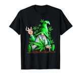 Funny Gnome Pot Leaf 420 Marijuana Weed Cannabis Smoking T-Shirt