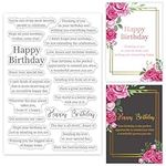 ORIGACH Happy Birthday Clear Stamps Birthday Sentiment Silicone Stamps for Cards Making DIY Scrapbooking Photo Album Decoration, 6.3x4.3inch