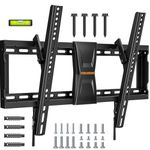 Perlegear TV Wall Bracket for Most 37–82 inch LCD LED 3D Plasma TVs up to 60kg, Slim Tilt TV Bracket for Flat or Curved TVs Max VESA 600x400mm, Large TV Wall Mount with Adjustable Pull Cords, PGLT5