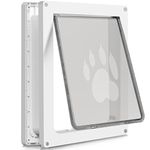 CEESC Large Dog Door for Pets Up to 100 lb, Weatherproof Pet Door for Cats and Dogs, Durable, Snap-in Closing Panel Included, Suitable for Interior and Exterior Doors (Large, White)