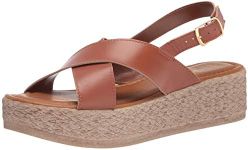 Bella Vita Made in Italy Women's Platform Sandal Flat, Tan Italian Leather, 5.5, Tan Italian Leather, 5.5