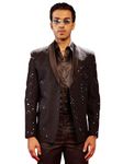 VASTRAMAY Men's Black Schiffli Blazer - M_VASMCT024BL_38