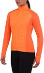 TCA Women's Excel Runner All-Season Reflective Hooded Thermal Water Repellent Packable Running Training Jacket with Pockets - Neon Orange, XS