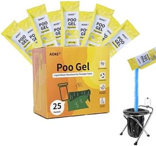 AOKE Portable Toilet Absorbent Gel Powder - 25 Pack Poo Deodorizing Treatment for Outdoor Camping and Hiking