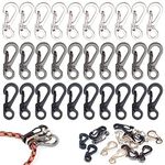 30PCS Mini SF Carabiner Clips Small Spring Snap Hook Tiny Carabiners Buckle Backpack Clasps EDC Keychain for Camping Bottle Using Accessories Paracod Tactical Survival Gear (3 Colors)