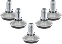 kwmobile Replacement Office Chair Gliders (Set of 5) - 10mm Stem Bell Glide Chair Glide Plastic Feet Replacements for Castor Wheels - Silver Black