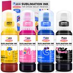 Printers Jack Sublimation Ink Refill for Printers ET-2720 ET-2760 ET-2750 ET-4700 ET-3760 400ml/Anti-UV/Upgrade Version/ICC Free