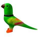 PETSWARE Natural Latex Rubber Squeaky (Green Parrot) Dog Toy | Small to Medium Dogs & Puppy | Durable, Animal Design, Fetch & Chew Safe Play Toy | Reduce Separation Anxiety