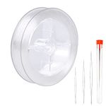 200m Clear Nylon Invisible Thread String, 0.25mm Transparent Beading Thread, Crystal String Line with 3 Bead Needles for for Necklace Bracelet Making, Hanging Christmas Ornaments